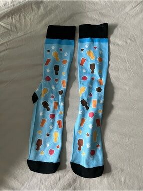 Men's Blue Novelty Drink Pattern Socks - Unbranded